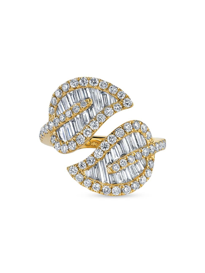 Shop Anita Ko Women's Large 18k Yellow Gold & 1.61 Tcw Diamond Leaf Ring