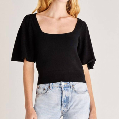 Shop Z Supply Gigi Pointelle Sweater In Black