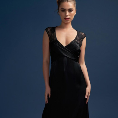 Shop Deer You Victoria Vacationing Black Full Length Gown With Lace Back