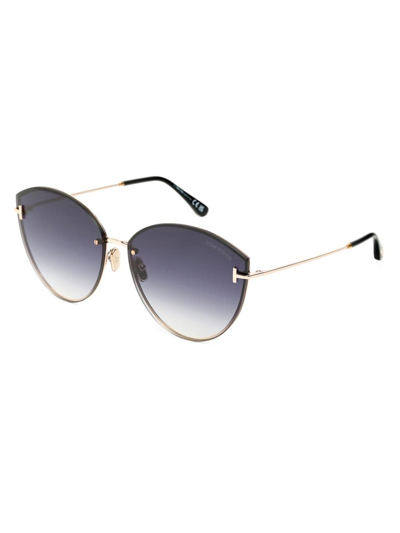Shop Tom Ford Women's Evangeline 63mm Cat-eye Sunglasses In Rose Gold Gradient Smoke