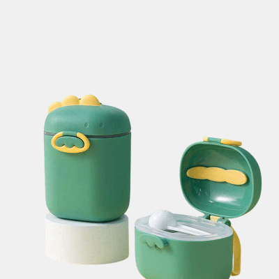 Shop Vigor On-the-go Carry For Handle Containers Holder Pattern Scoop Spoon Cups Storage Baby Feeding Powder Ne In Green