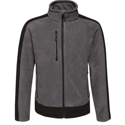 Shop Regatta Contrast Mens 300 Fleece Top/jacket (seal/black) In Grey