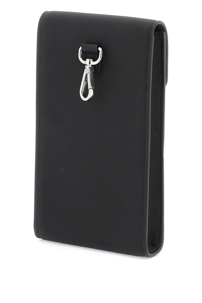 Shop Balmain Phone Holder With Logo In Black (black)