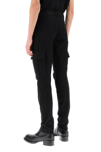 Shop Balmain Tapered Cargo Pants In Noir (black)