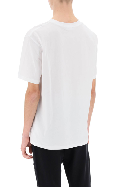 Shop Balmain T-shirt With Flocked Coin Print In Blanc Noir (white)