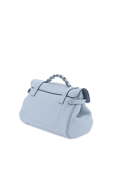 Shop Mulberry Alexa Medium Handbag In Poplin Blue (light Blue)