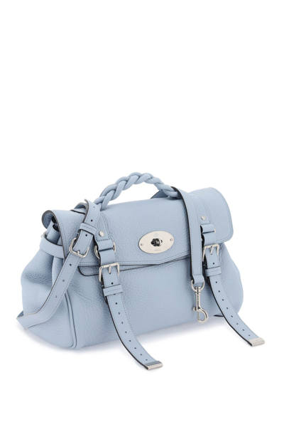 Shop Mulberry Alexa Medium Handbag In Poplin Blue (light Blue)
