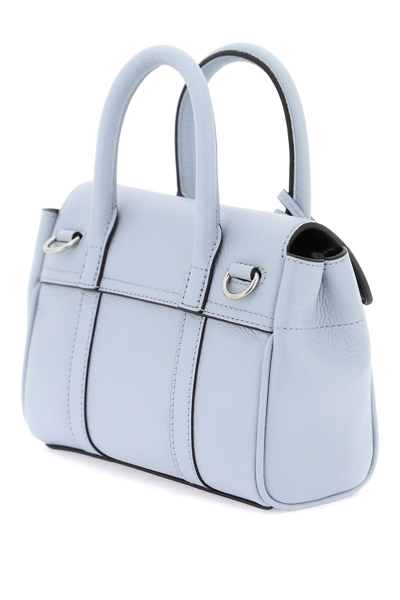 Shop Mulberry Bayswater Mini Bag In Poplin Blue (light Blue)