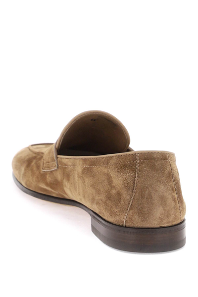 Shop Brunello Cucinelli Suede Loafers In Brown (brown)