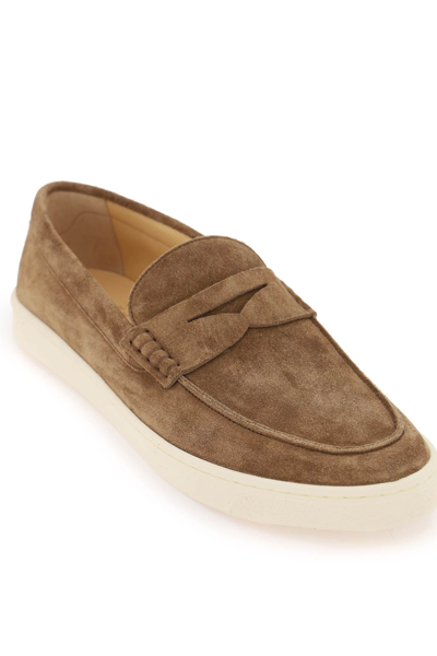 Shop Brunello Cucinelli Suede Loafers In Castagna (brown)
