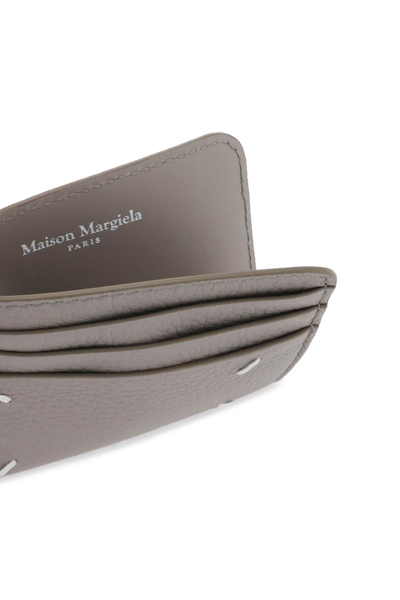 Shop Maison Margiela Leather Cardholder In Smoke (grey)