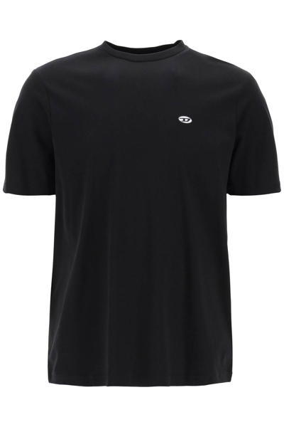 Shop Diesel T-just-doval-pj Crewneck T-shirt In Deep Black (black)