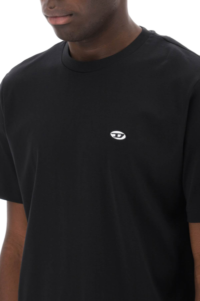 Shop Diesel T-just-doval-pj Crewneck T-shirt In Deep Black (black)