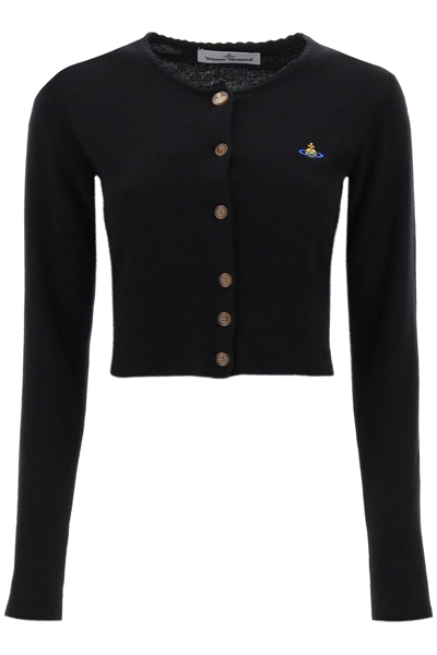 Shop Vivienne Westwood Bea Cropped Cardigan In Black (black)