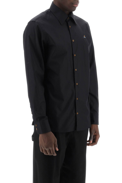 Shop Vivienne Westwood Ghost Shirt With Orb Embroidery In Black (black)