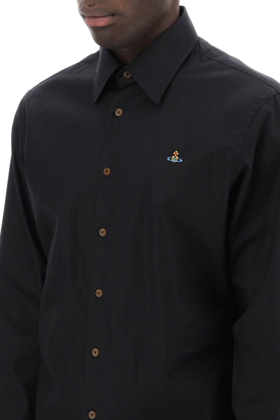 Shop Vivienne Westwood Ghost Shirt With Orb Embroidery In Black (black)