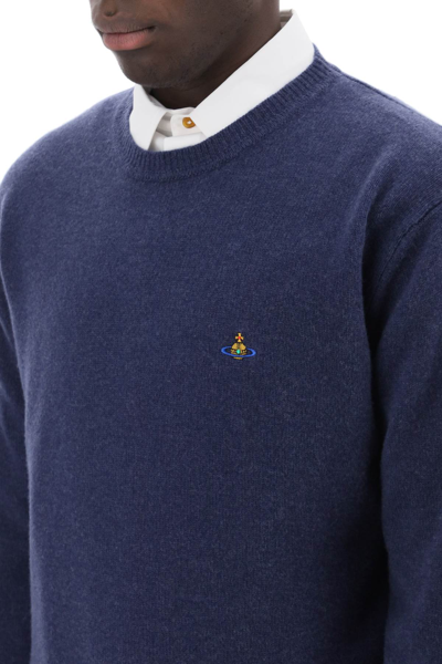 Shop Vivienne Westwood Alex Merino Wool Sweater In Denim (blue)