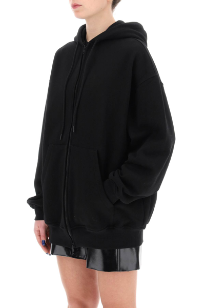 Shop Wardrobe.nyc Oversized Zip-up Hoodie In Black (black)