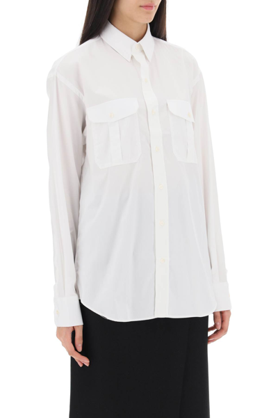 Shop Wardrobe.nyc Maxi Shirt In Cotton Batista In White (white)