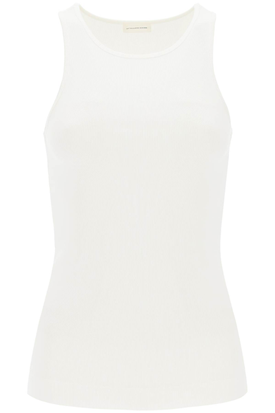 Shop By Malene Birger Amani Ribbed Tank Top In Soft White (white)