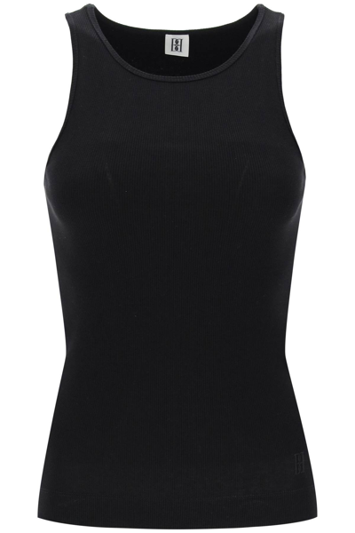 Shop By Malene Birger Amani Ribbed Tank Top In Black (black)