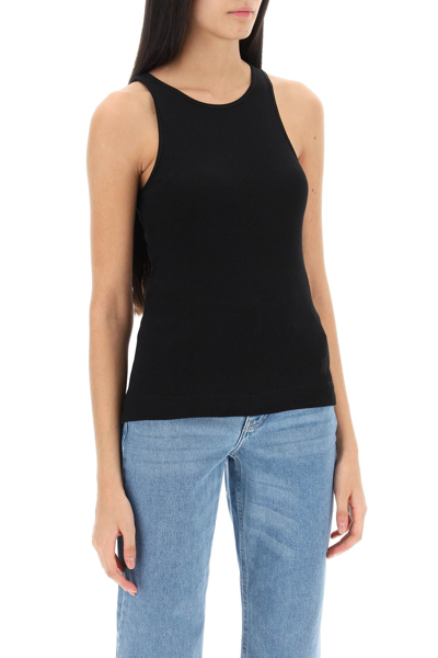 Shop By Malene Birger Amani Ribbed Tank Top In Black (black)