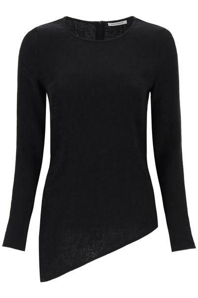 Shop By Malene Birger Simone Asymmetric Blouse In Black (black)