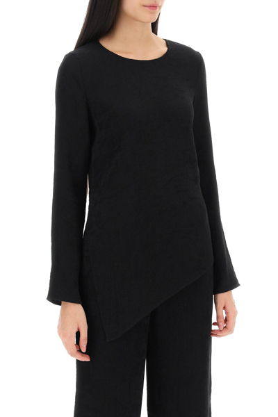 Shop By Malene Birger Simone Asymmetric Blouse In Black (black)