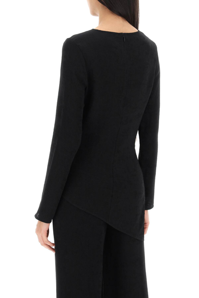 Shop By Malene Birger Simone Asymmetric Blouse In Black (black)