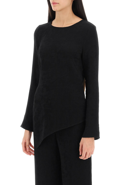 Shop By Malene Birger Simone Asymmetric Blouse In Black (black)