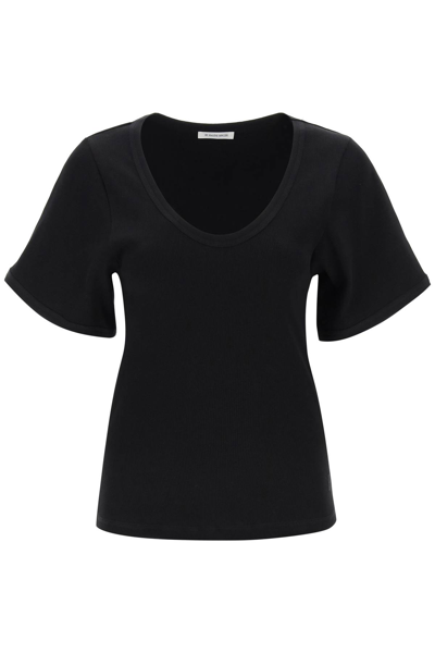 Shop By Malene Birger Lunai Ribbed T-shirt In Black (black)
