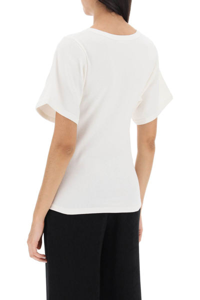 Shop By Malene Birger Lunai Ribbed T-shirt In Soft White (white)