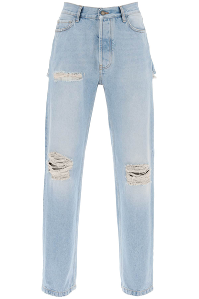 Shop Darkpark Naomi Jeans With Rips And Cut Outs In Light Wash Ripped (light Blue)