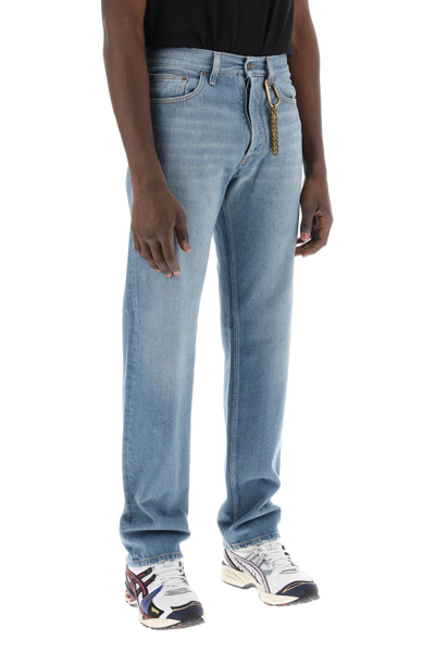 Shop Darkpark Larry Straight Cut Jeans In Full Blue (light Blue)