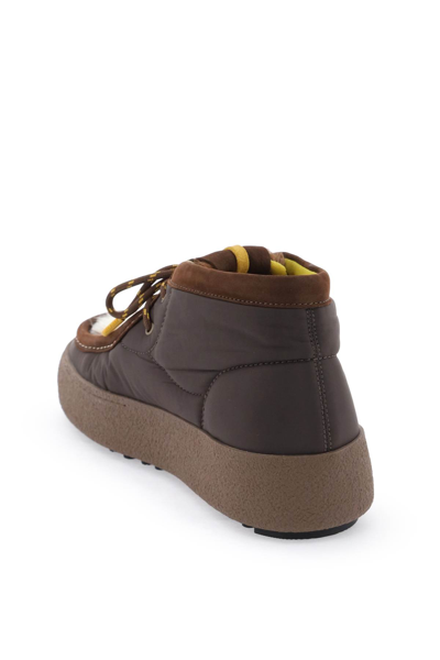 Shop Moon Boot Mtrack Low Lace-ups In Brown Cow Print (white)