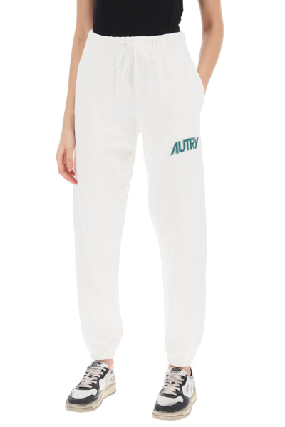 Shop Autry Joggers With Logo Print In White (white)