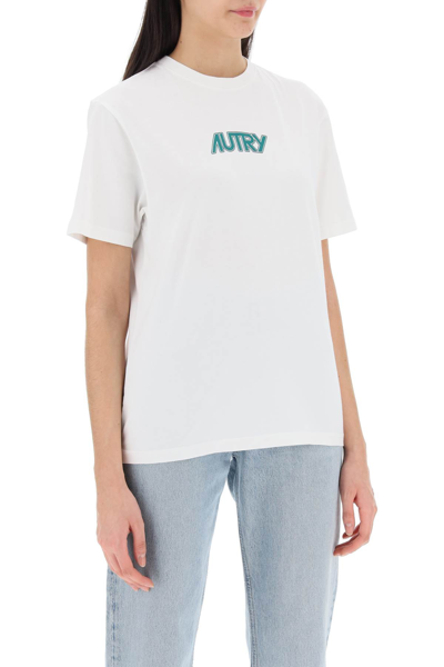 Shop Autry T-shirt With Printed Logo In White (white)