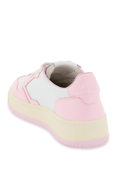 Shop Autry Leather Medalist Low Sneakers In Blush Bride (white)