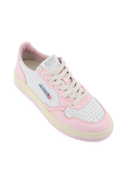 Shop Autry Leather Medalist Low Sneakers In Blush Bride (white)