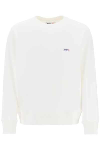Shop Autry Sweatshirt With Logo Label In White (white)