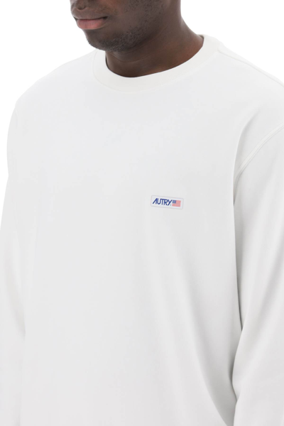Shop Autry Sweatshirt With Logo Label In White (white)