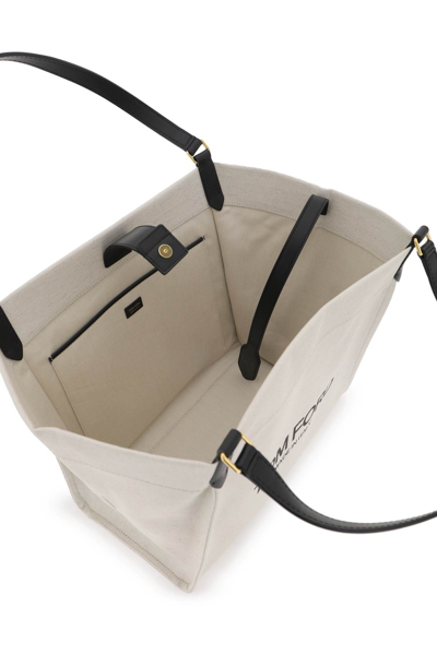 Shop Tom Ford Amalfi Tote Bag In Rope Black (black)