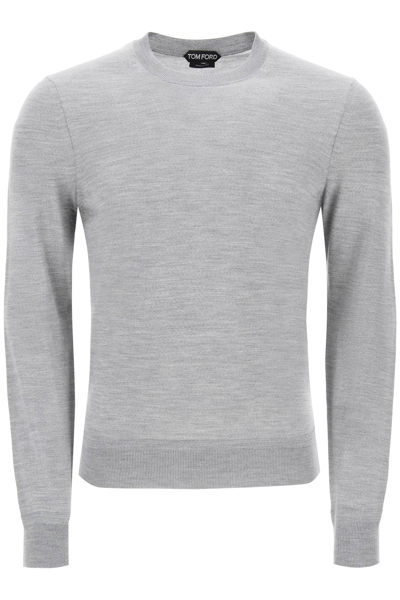 Shop Tom Ford Light Wool Sweater In Light Grey (grey)