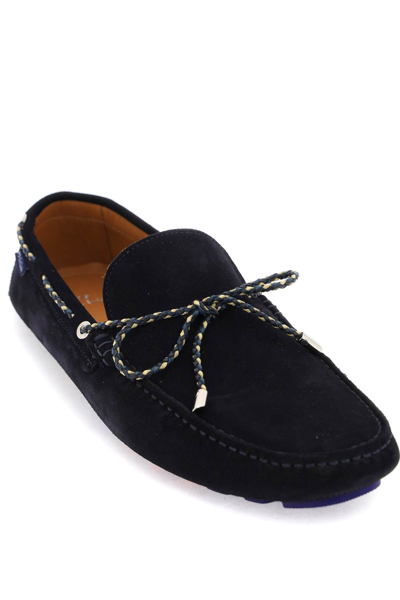 Shop Ps By Paul Smith Springfield Suede Loafers In Very Dark Navy (blue)