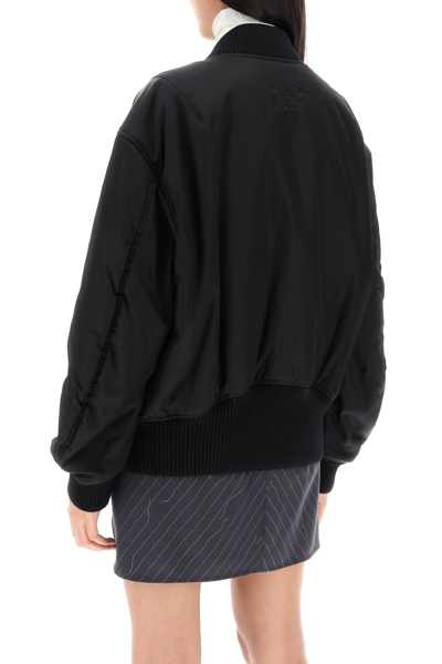 Shop Off-white Nylon Twill Bomber Jacket In Black Black (black)