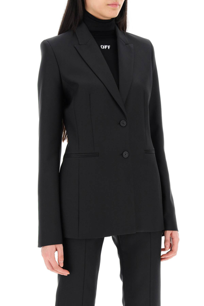 Shop Off-white Corporate Shaped Jacket In Black White (black)