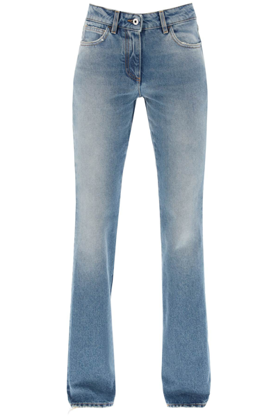 Off-white Bootcut Jeans In Blue No Color (light Blue)