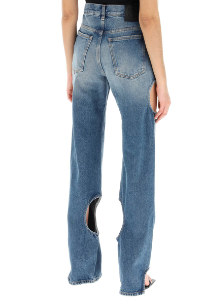 Shop Off-white Meteor Cut-out Jeans In Blue No Color (light Blue)