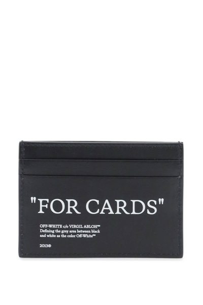 Shop Off-white Bookish Card Holder With Lettering In Black White (black)