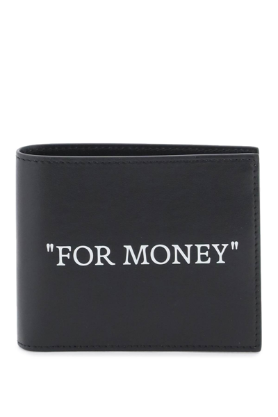 Off-white Leather Flap-over Wallet In Black White (black)